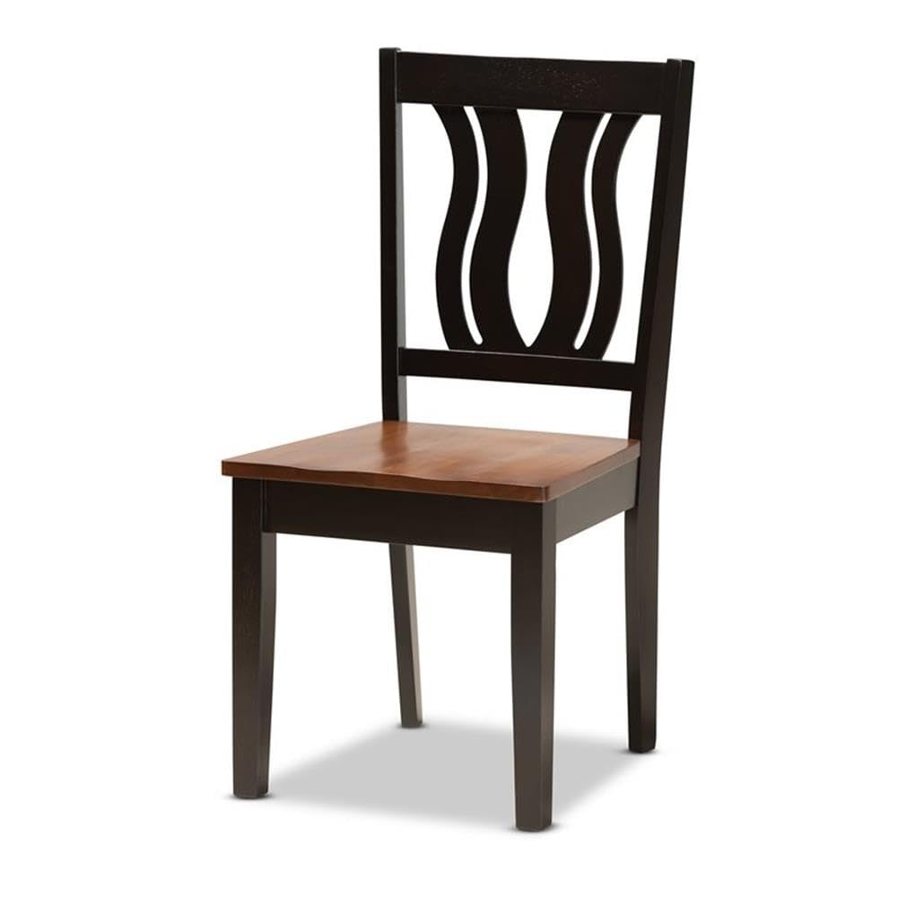 Baxton Studio Zamira Modern and Contemporary Transitional Two-Tone Dark Brown and Walnut Brown Finished Wood 7-Piece Dining Set